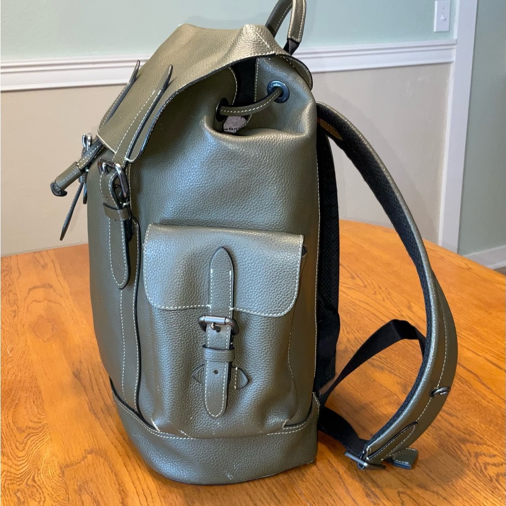 Coach Dark Green Leather PENNIE Backpack - Picture 3 of 7